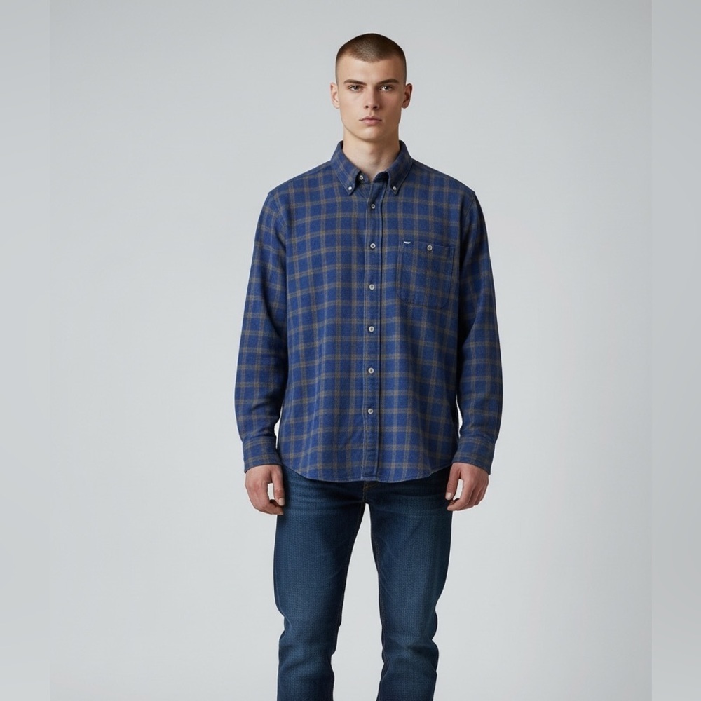 High Sierra Mens 100% Cotton Flannel Button Down Long  Sleeve Shirt